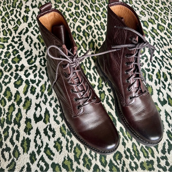 Frye Shoes - NWOT FRYE Veronica leather combat boots women’s size 9.5 dark brown